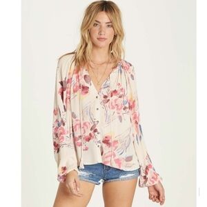 BILLABONG WOMENS EASY BREAZE FLORAL TOP SMALL
